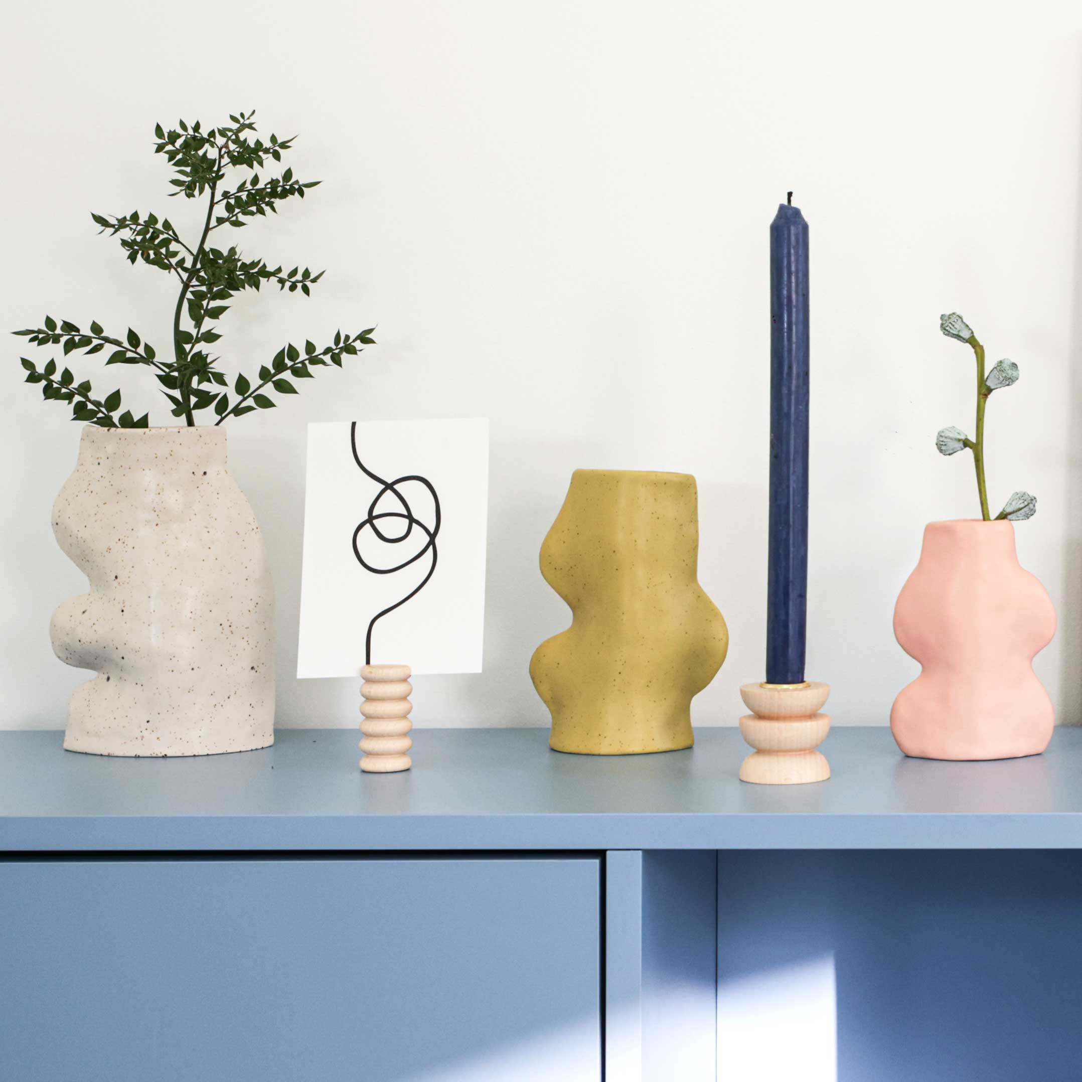 Fluxo Ceramic Vase -  Medium Pistachio Green-3