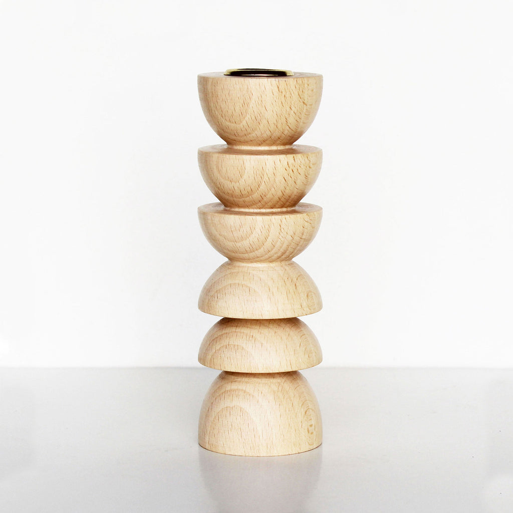 Totem Wooden Candle Holder - Tall Nº 4-0