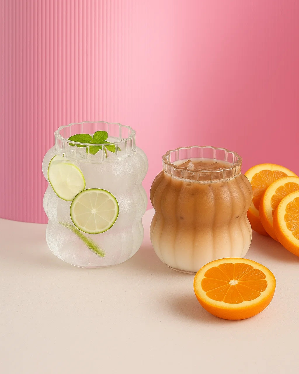 Glass Coffee Cup with Straw-1