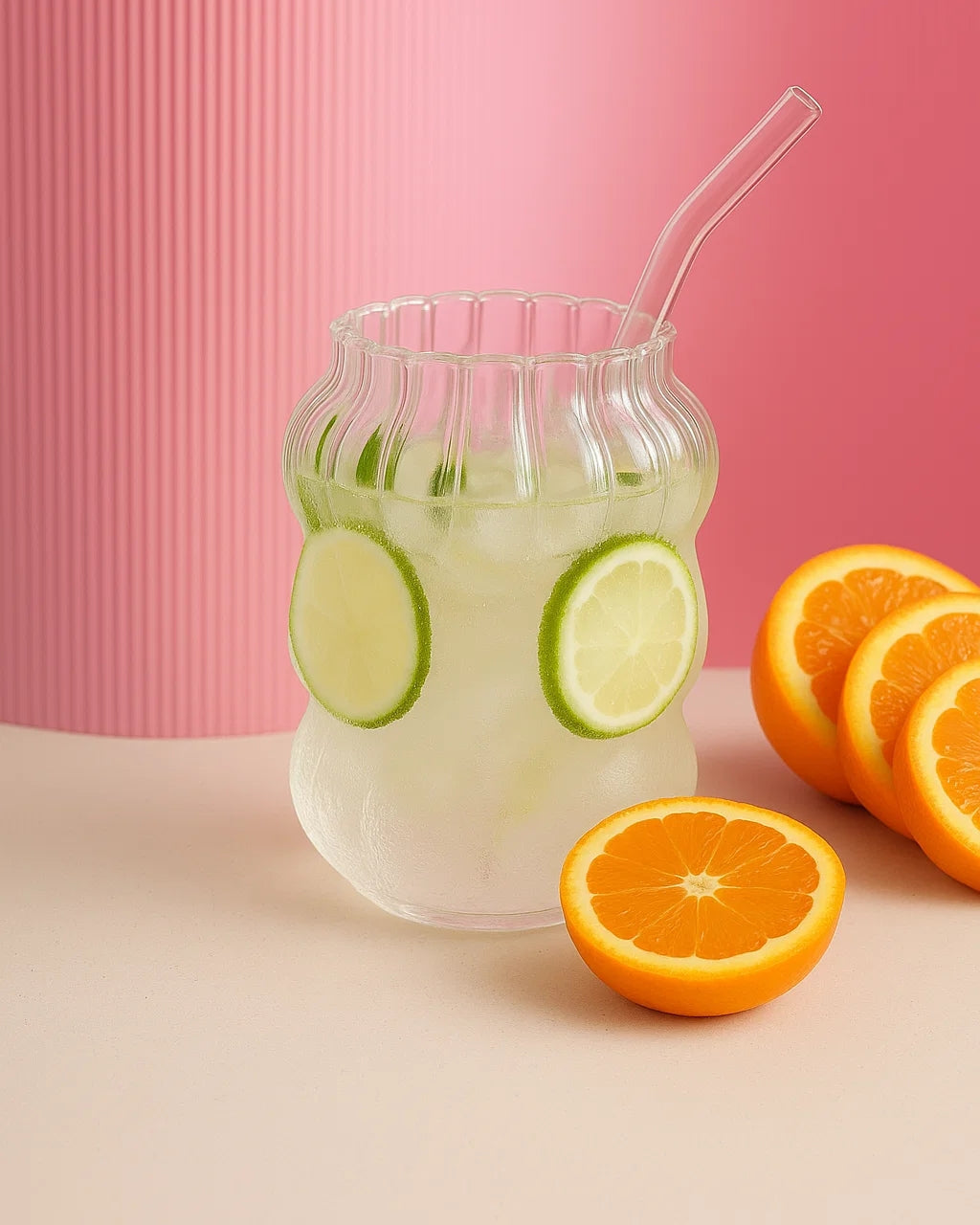 Glass Coffee Cup with Straw-2