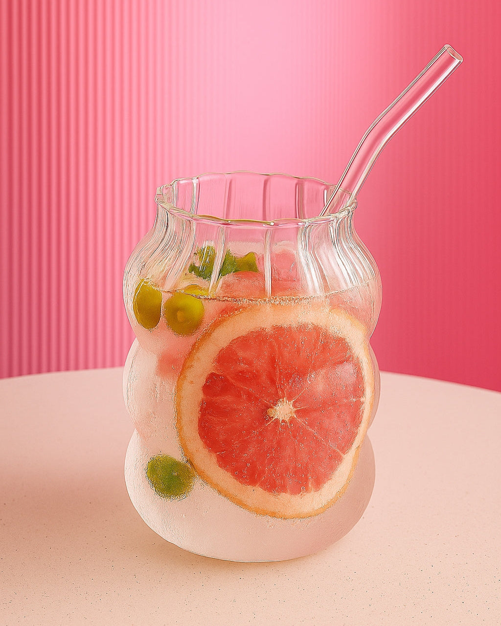 Glass Coffee Cup with Straw-4
