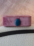 Coffret à bijoux Galet en velours rose mauve, fermé