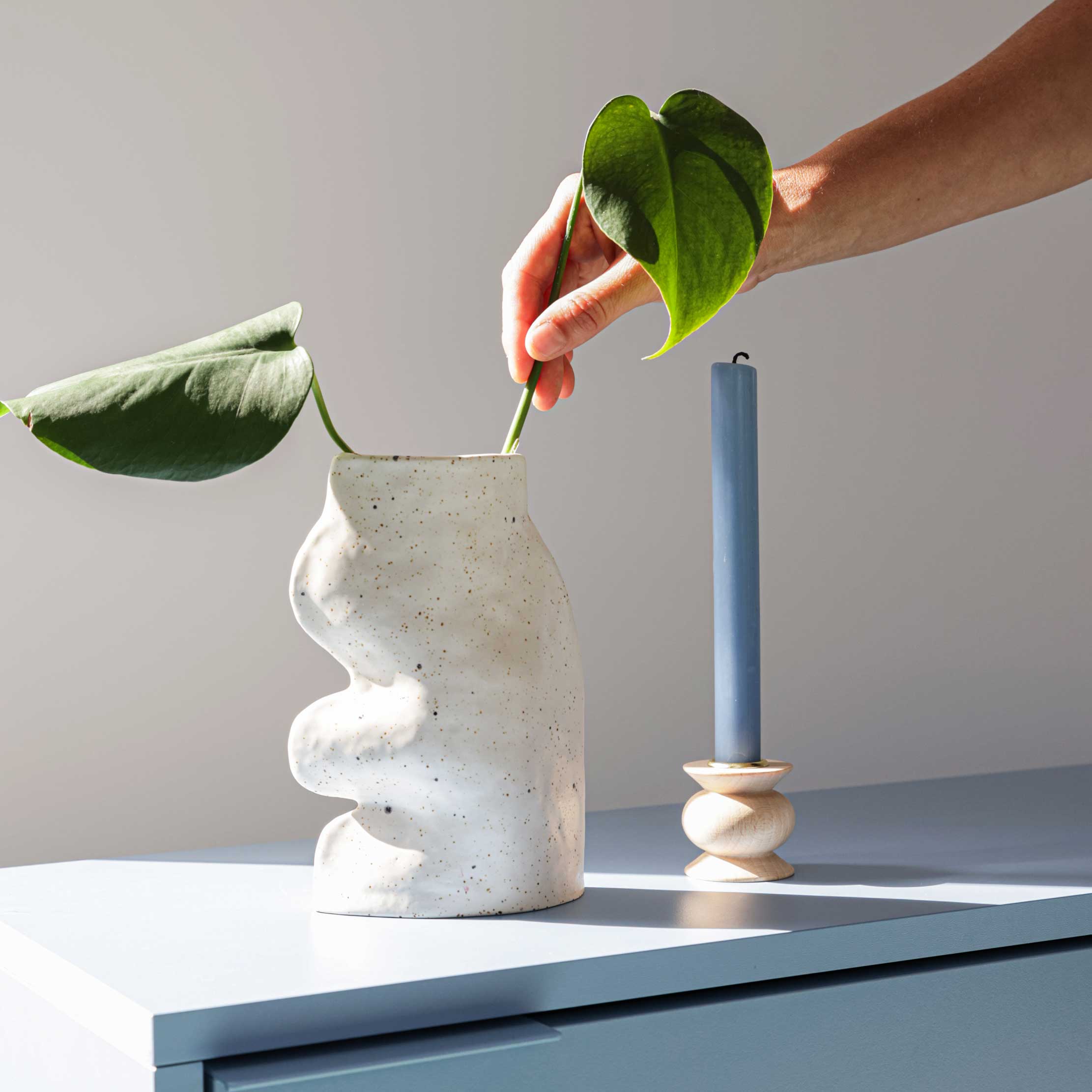 Fluxo Ceramic Vase -  Large White-2