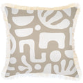 Housse de coussin texturée à franges, coloris sable