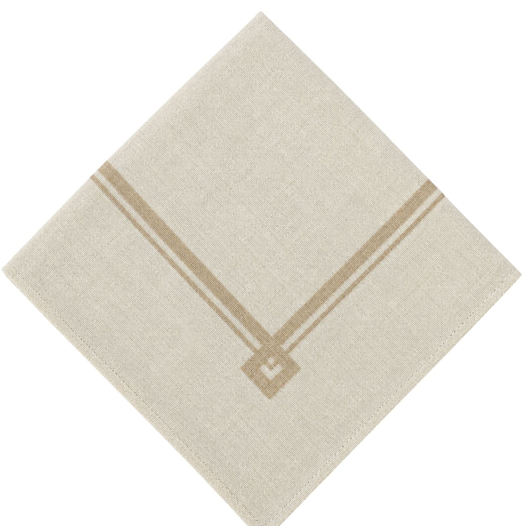 Serviettes de table en lin et viscose, coloris beige taupe