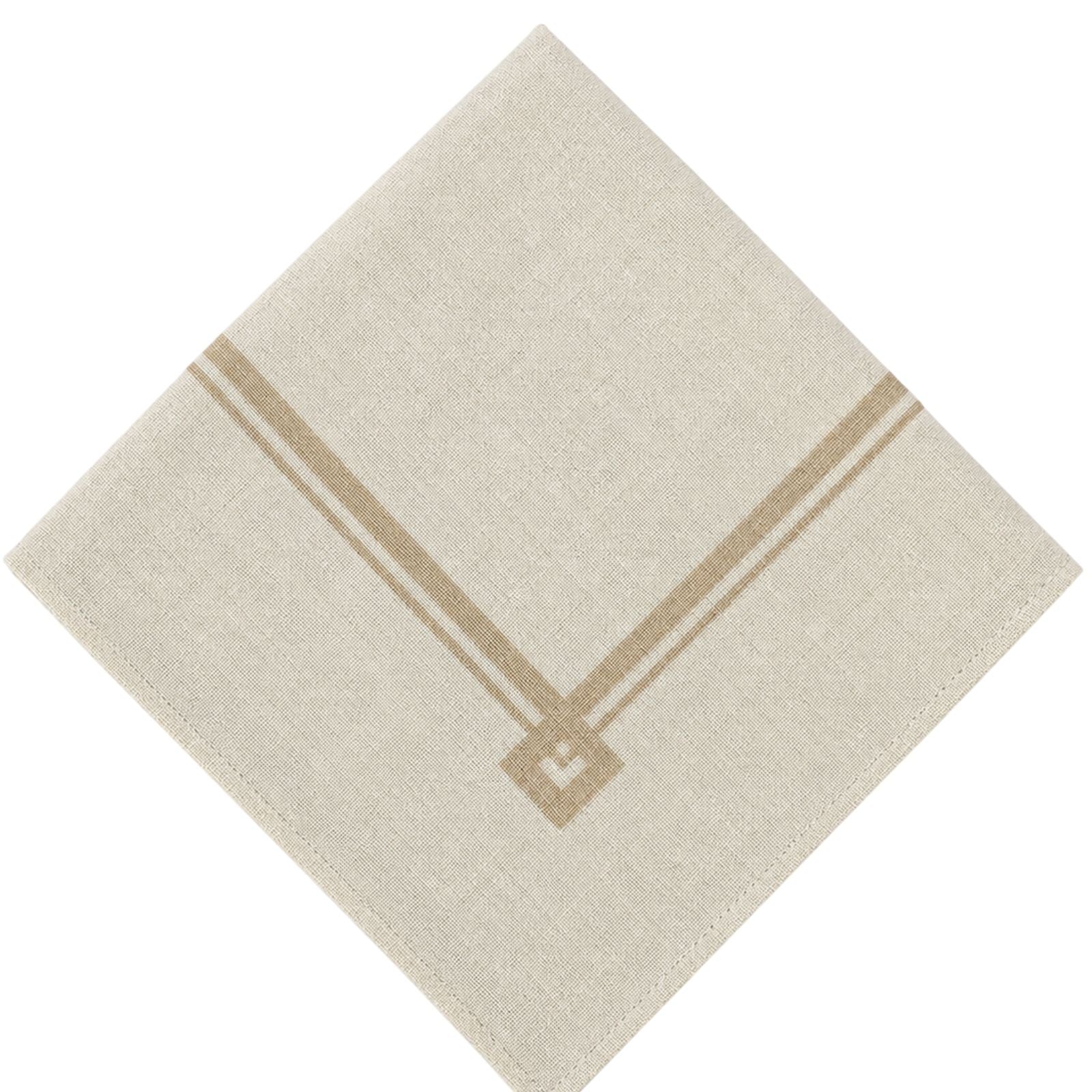 Serviettes de table en lin et viscose, coloris beige taupe