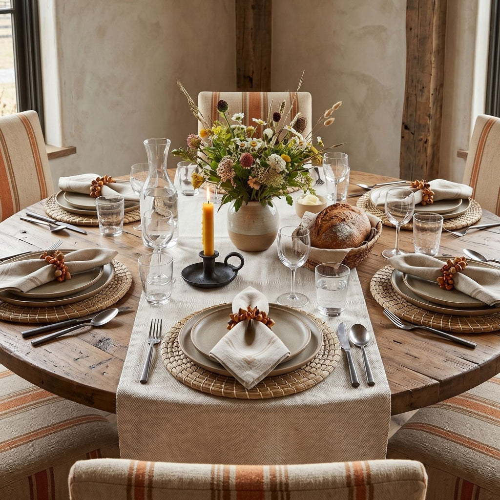 Serviettes de table dressées