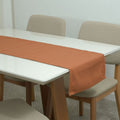 Chemin de table effet lin terracotta