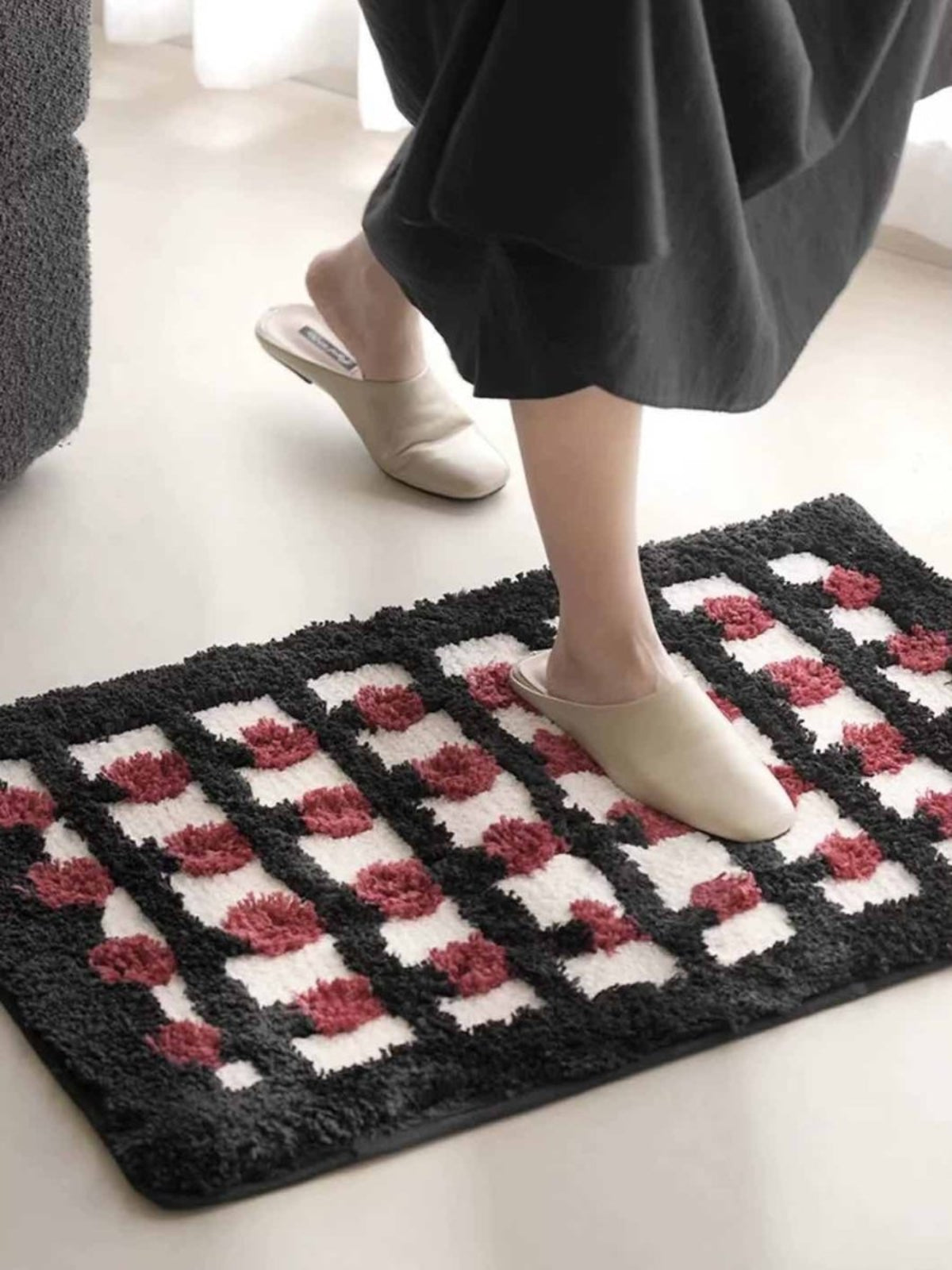 Retro Dotted Bath Rug, Ultra Soft, Absorbent & Anti-slip-3