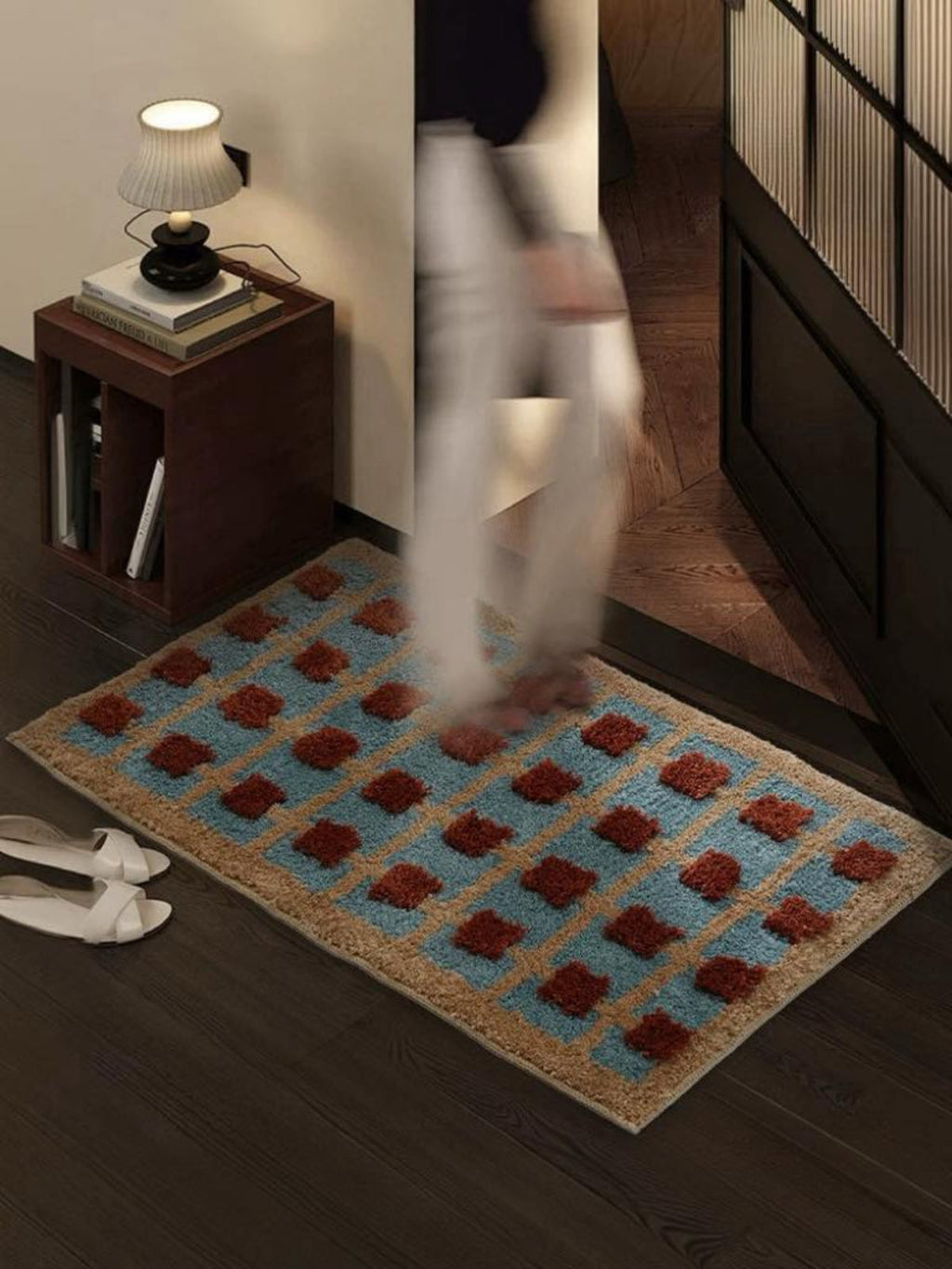 Tapis de bain rétro à carreaux — vue 3